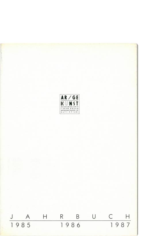 Jahrbuch Ar/Ge Kunst 1985 – 1987
