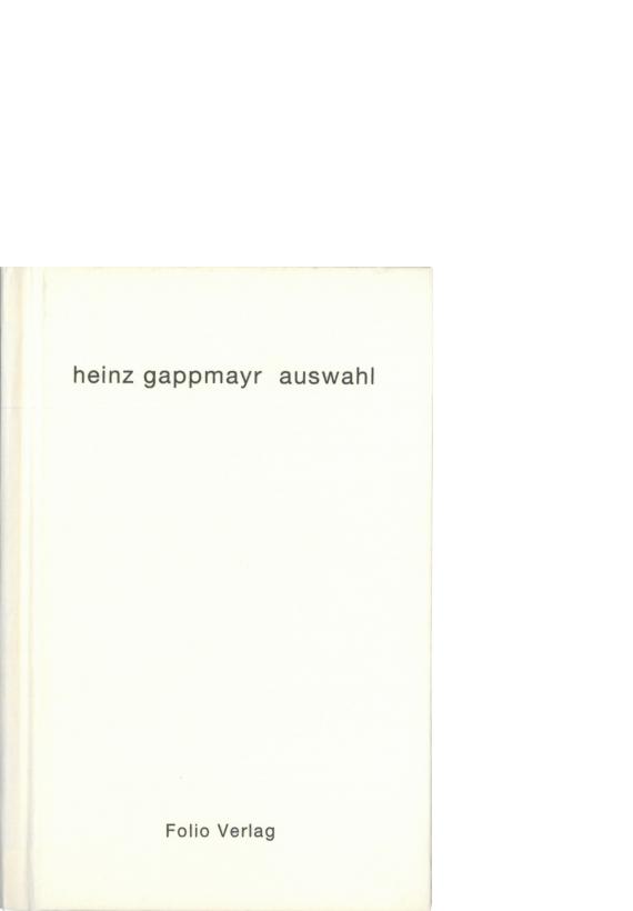 Heinz Gappmayr. Auswahl